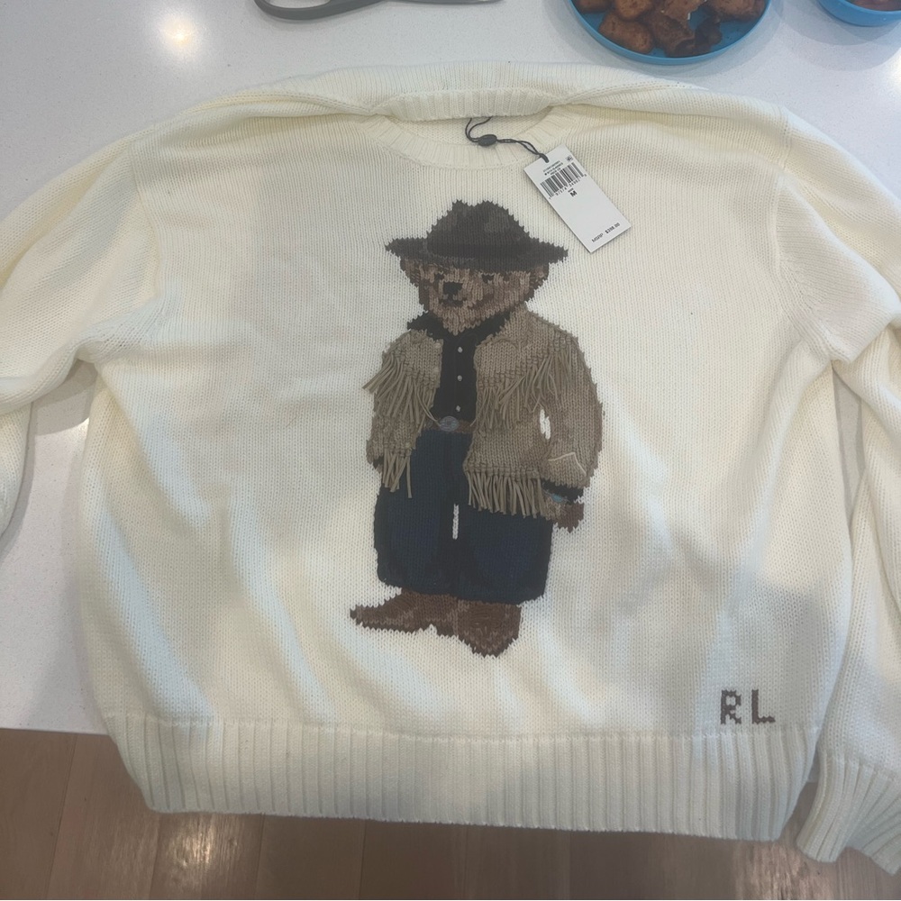 NWT Ralph Lauren Polo Bear Sweater (Cowboy Fringe)